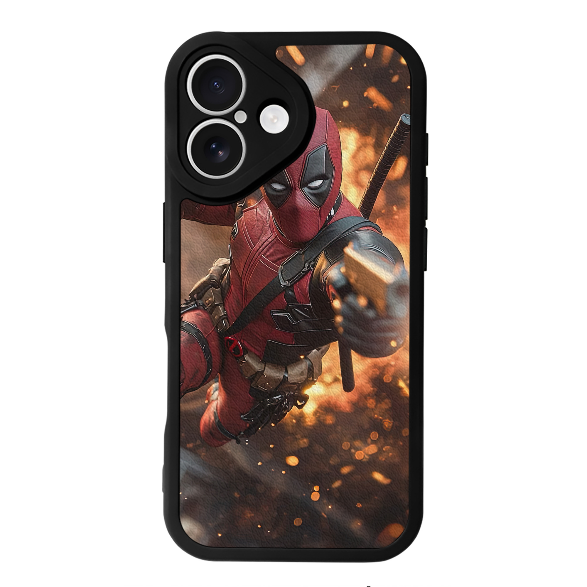 （画像用） Deadpool デッドプール 【iPhone 16シリーズ対応】シリコンスマホケース（レザー調） 材質：シリコン